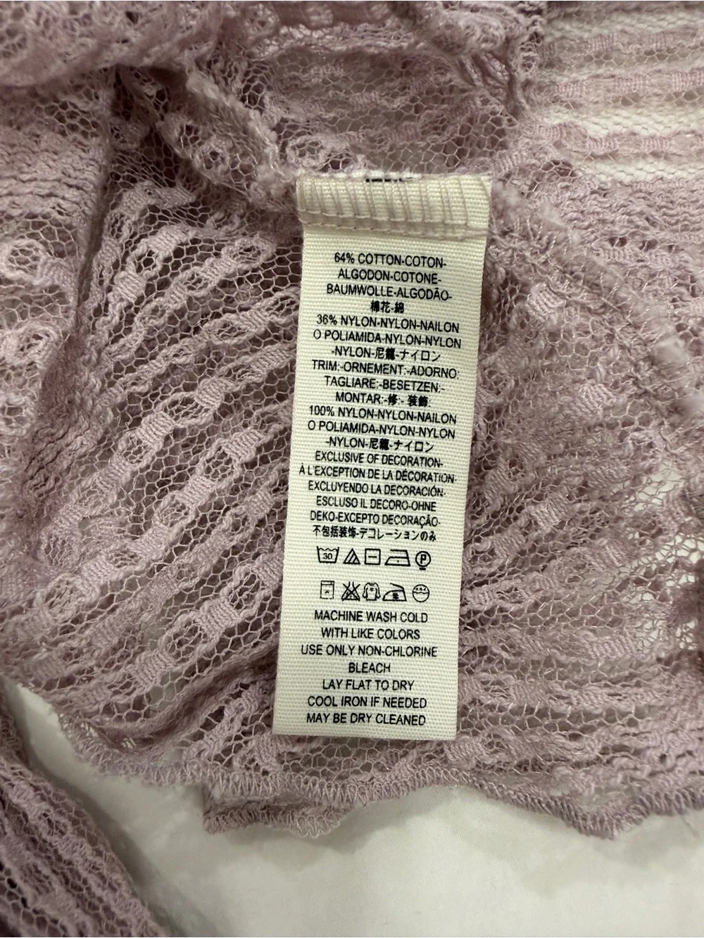 Free People lilac purple Lace Tie-Front Tunic M women’s